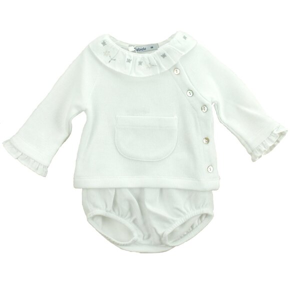 Babidu Canutillo Ranita Diaper Set - White - NEW